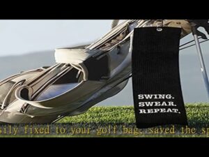 Lustiges Golfhandtuch, Swing Swear Repeat, Golf Geschenke für Männer