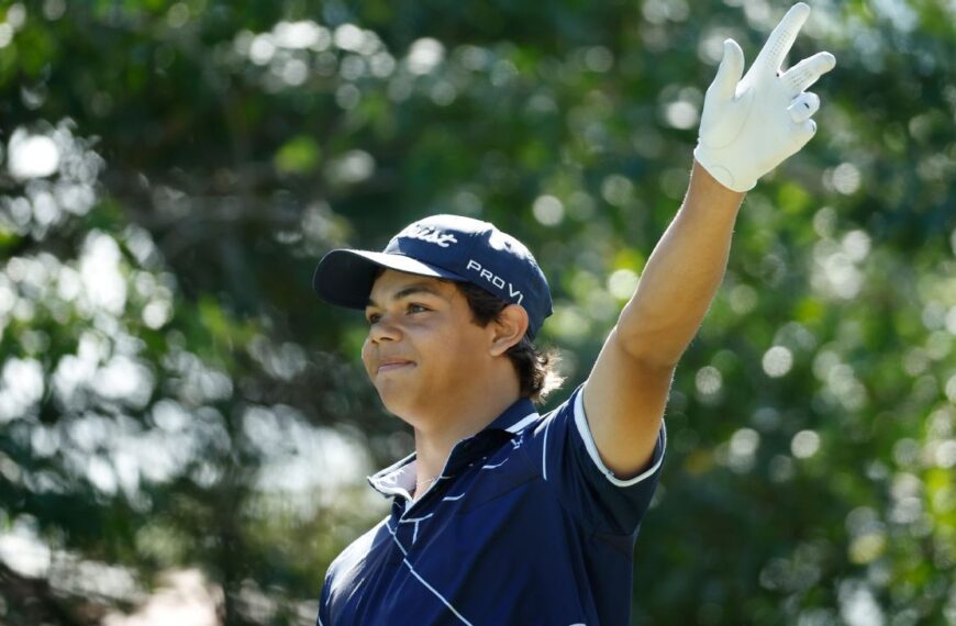 Woods‘ son takes shot at Open qualifier, playing cards eighty one
